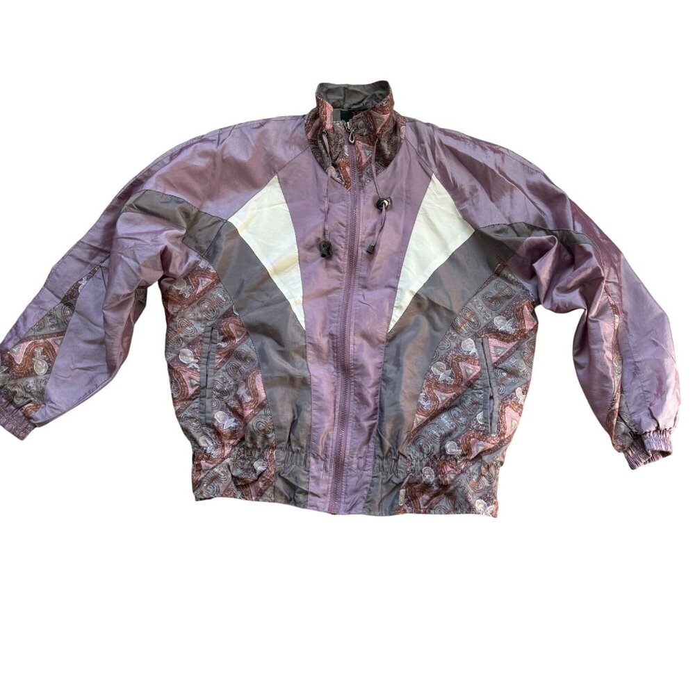 Vintage New York Classics Full-Zip Windbreaker Jacket Women Multicolor 80s 90s